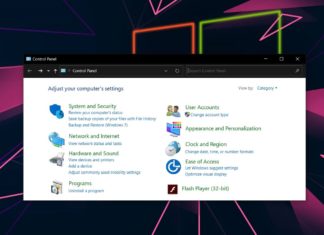 Windows Control Panel update