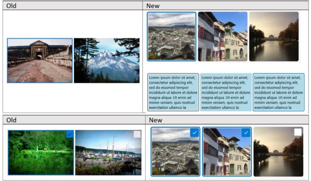 Our first look at Windows 10's redesigned grid and list layouts