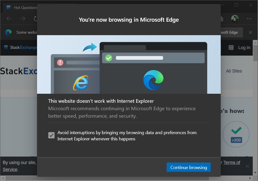 Internet Explorer alert