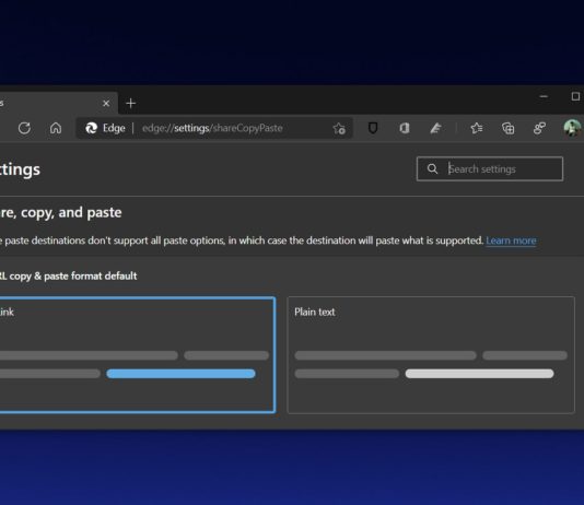 Microsoft Edge URL feature