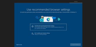 Microsoft Edge advert in Windows 10