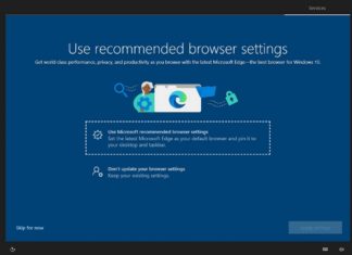 Microsoft Edge advert in Windows 10