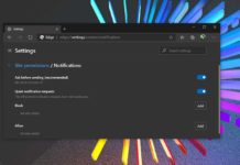 Microsoft Edge notifications