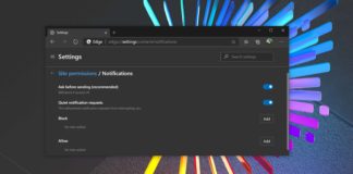 Microsoft Edge notifications