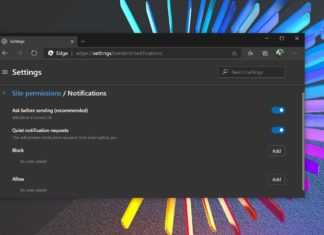 Microsoft Edge notifications