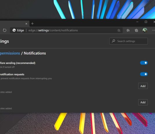 Microsoft Edge notifications