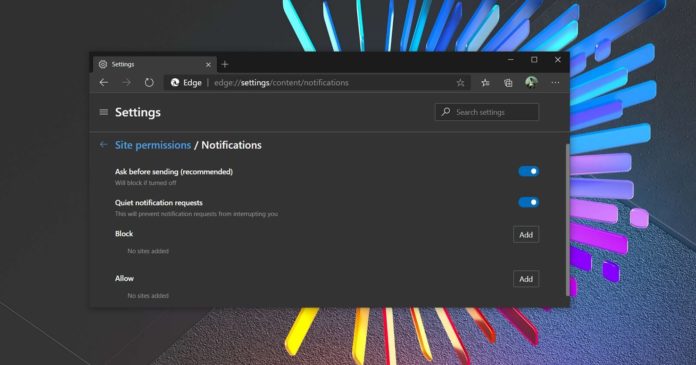 Microsoft Edge notifications