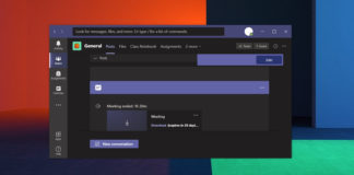 Microsoft Teams meeting page