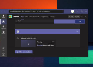 Microsoft Teams meeting page
