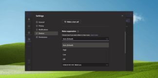Microsoft Teams noise suppression