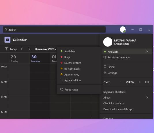 Microsoft Teams out of office