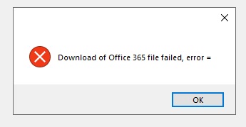 Office 365 file failed