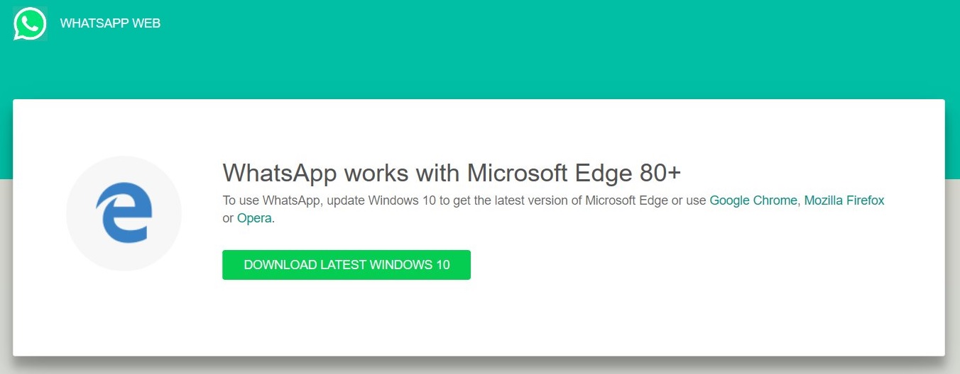 WhatsApp Web in Microsoft Edge