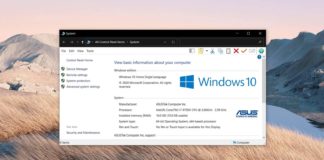 Windows 10 Control Panel applet