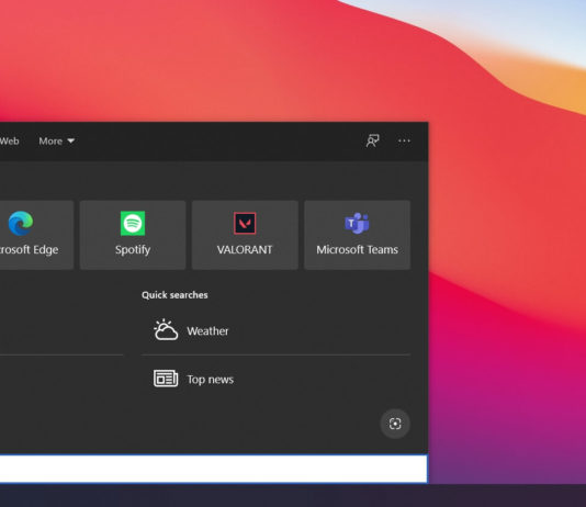 Windows 10 Search UI