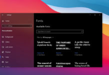 Windows 10 fonts settings