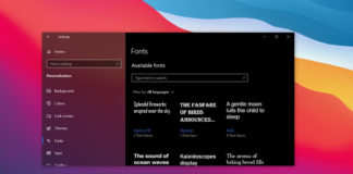 Windows 10 fonts settings
