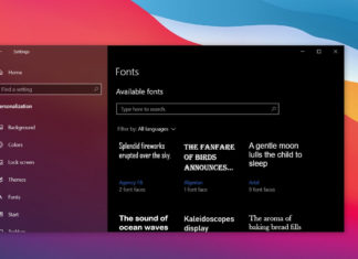 Windows 10 fonts settings