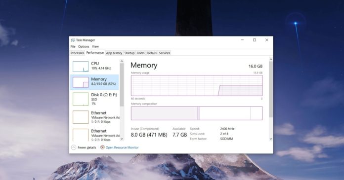 Windows 10 memory usage