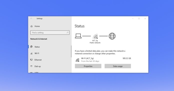 Windows 10 metered connection