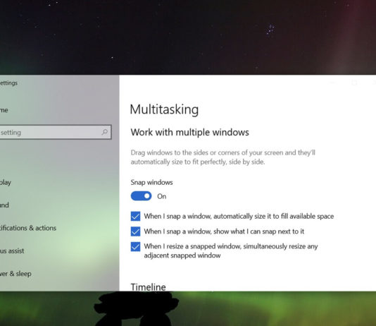 Windows 10 multitasking feature