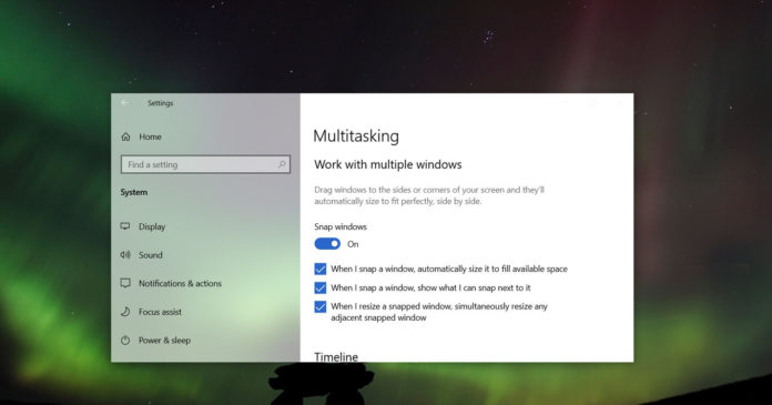 Windows 10 multitasking feature