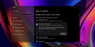 Windows 10 sign-in options
