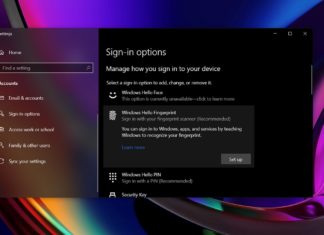 Windows 10 sign-in options