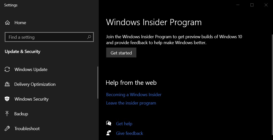 Windows Insider program