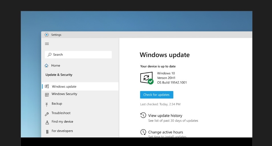 Windows Update mockup