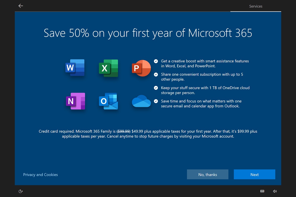 Microsoft 365 reklamı
