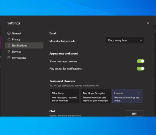 Microsoft Teams native notifications