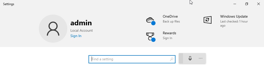 Settings search