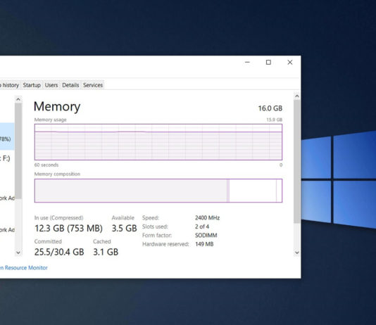 Windows 10 RAM usage