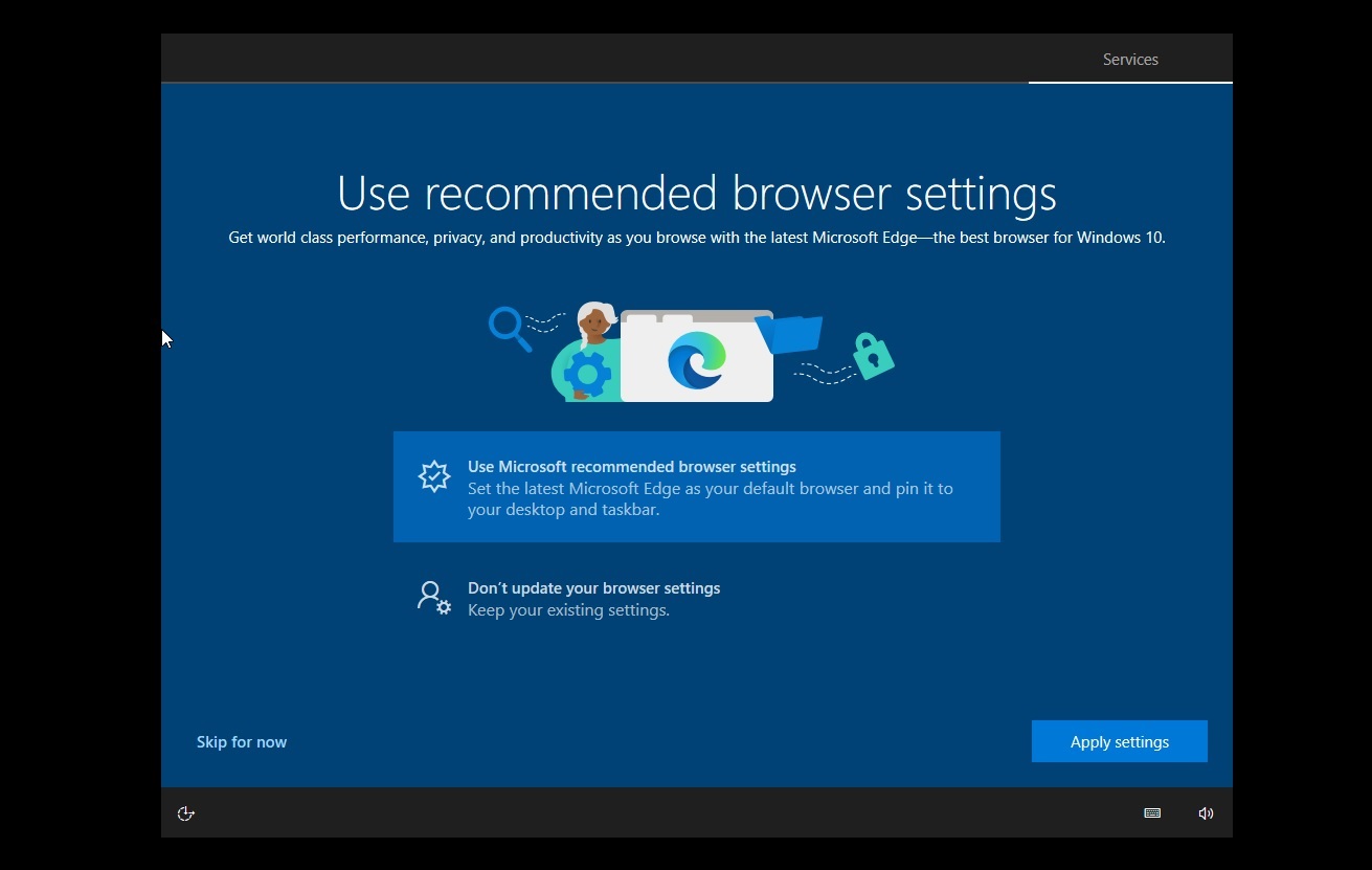 Recommended settings for Windows 10