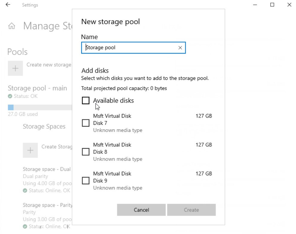 Create Storage Pool