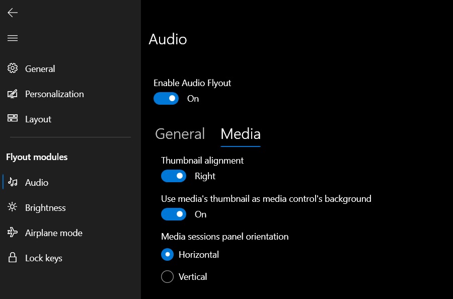 Media controls setting