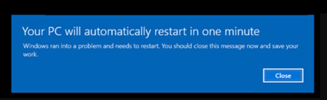 Windows forced reboot