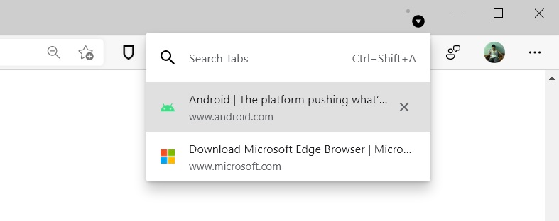 Chromium Edge tabs search