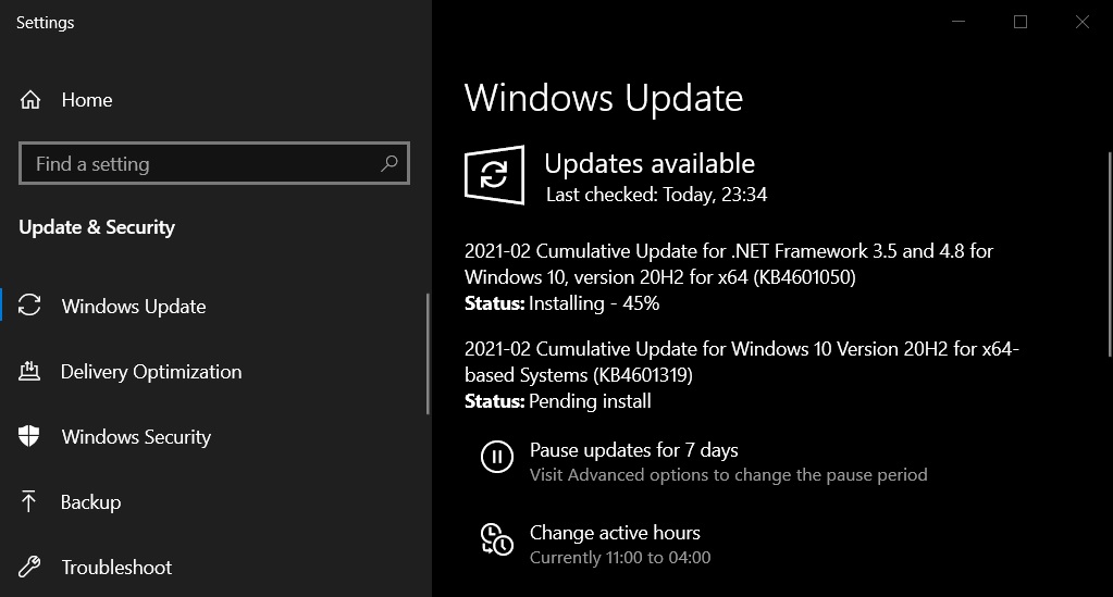 KB4601319 cumulative update