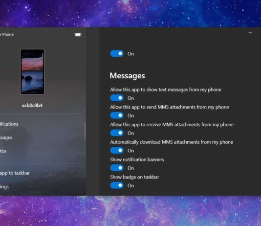 Windows 10 Your Phone app