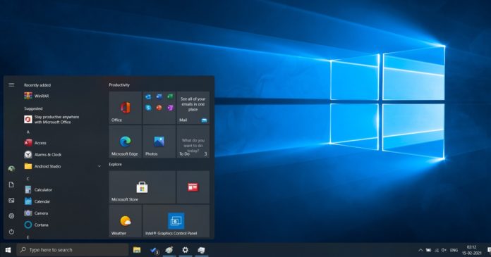 Windows 10 floating Start Menu