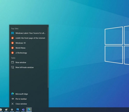 Windows 10 taskbar