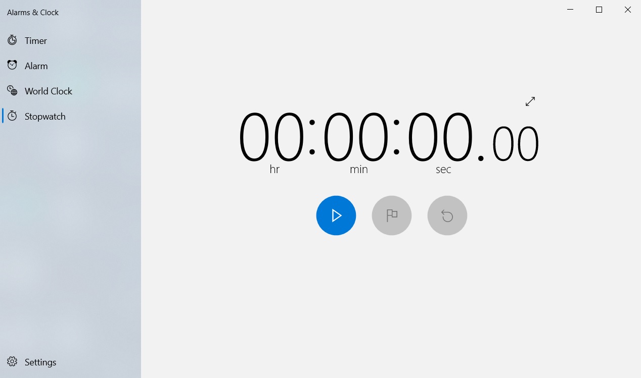 Windows Stopwatch