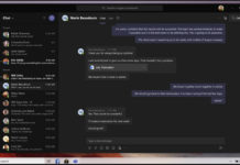Microsoft Teams dark UI