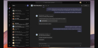Microsoft Teams dark UI