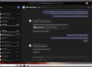 Microsoft Teams dark UI