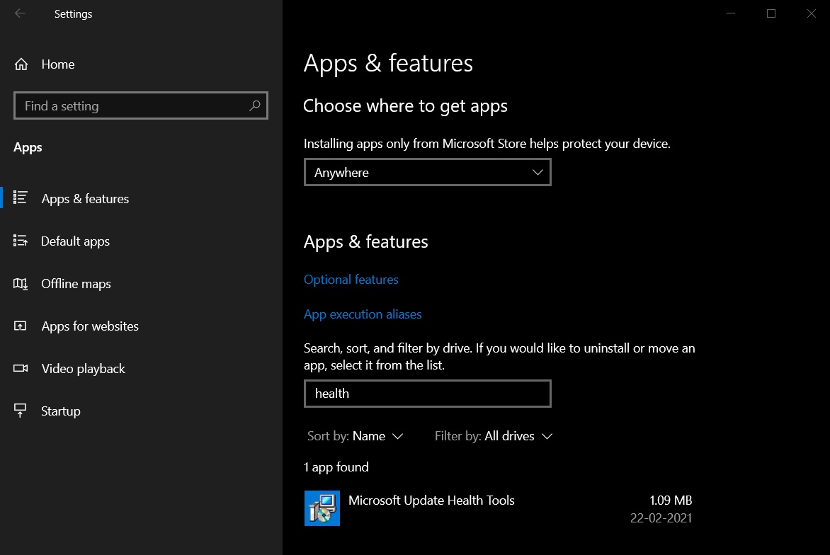 Microsoft Update Health Tools