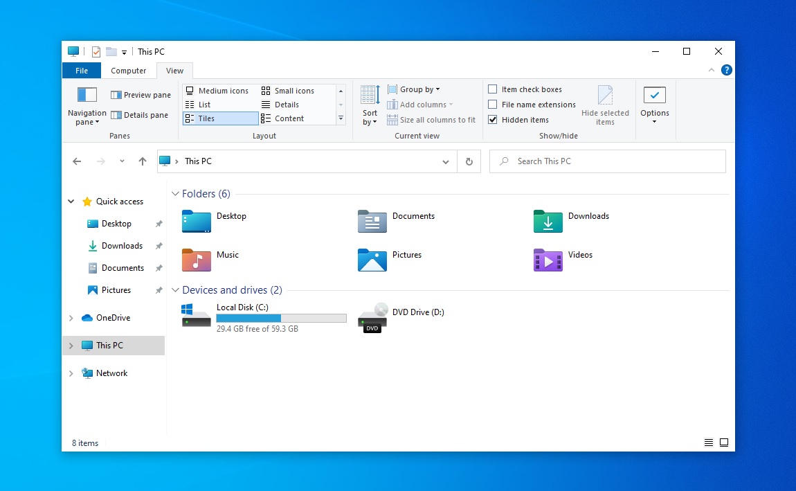 New File Explorer interface