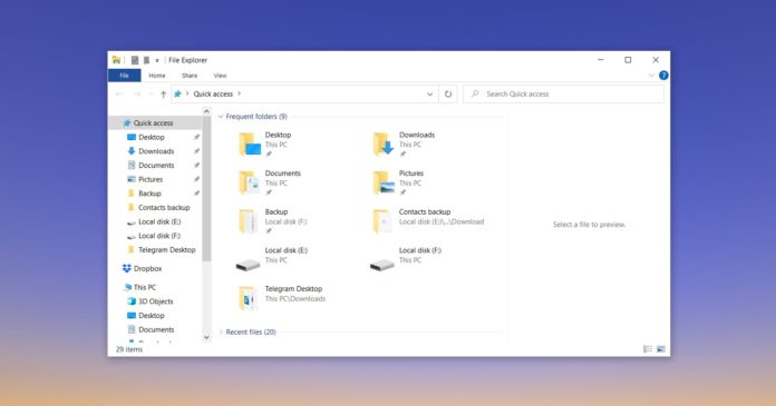 Windows 10 File Explorer